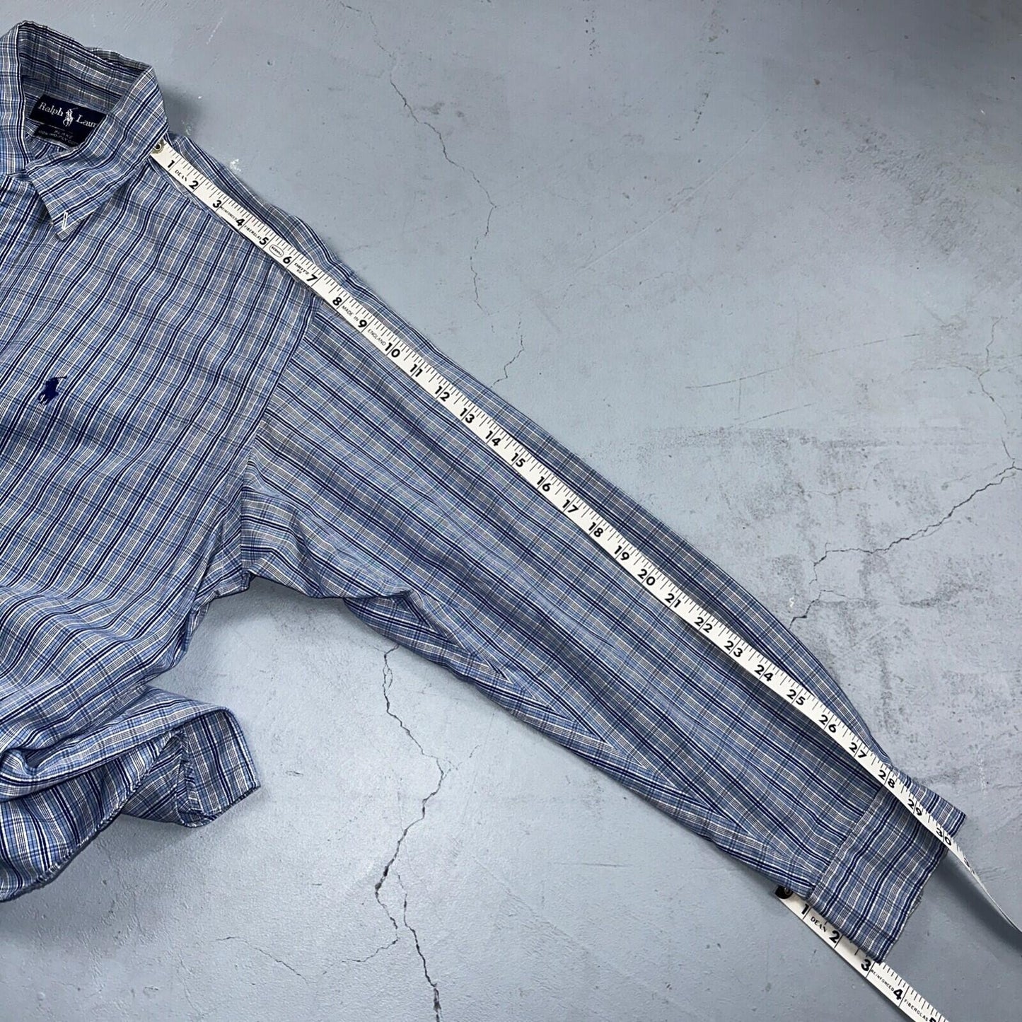 Ralph Lauren Polo VTG Button Down Shirt Men's M Blue Plaid Blake Two-Ply