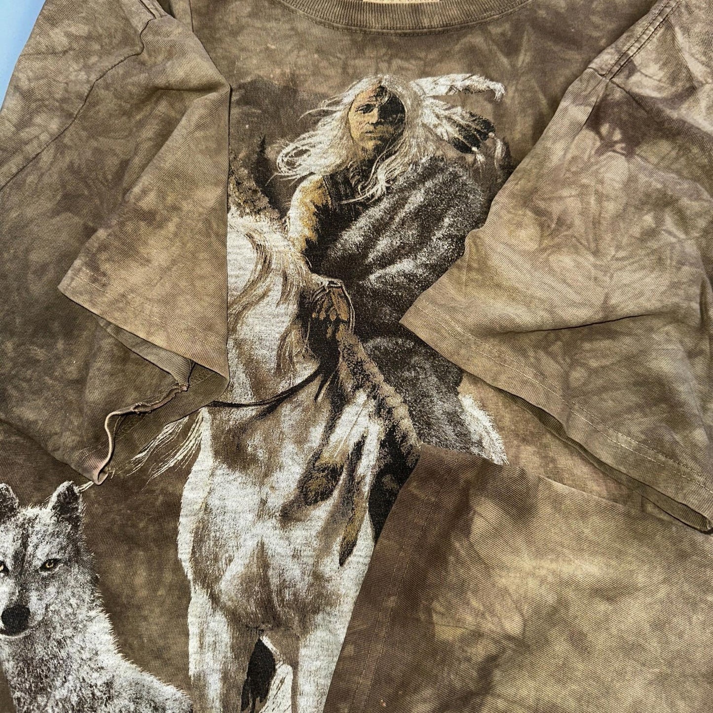 Vintage The Mountain Grand Canyon T Shirt Mens 3XL USA Native Tie Dye Horse