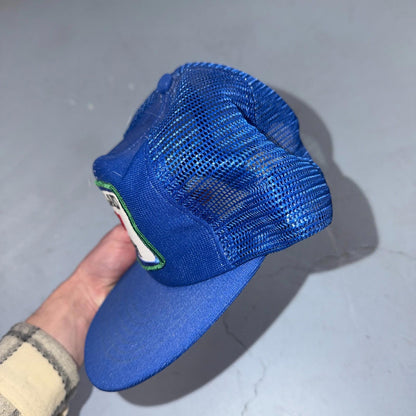 Portland Fish Company Blue VTG Hat Baseball Cap Snapback 80s Rare Oregon PDX