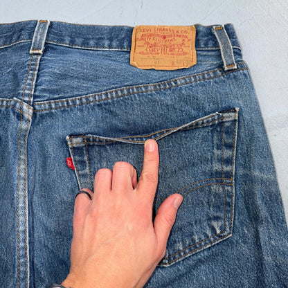 Levis 501 Vintage 80s USA XX Straight Leg Jeans Blue Med Wash 42x32 Act 38x28