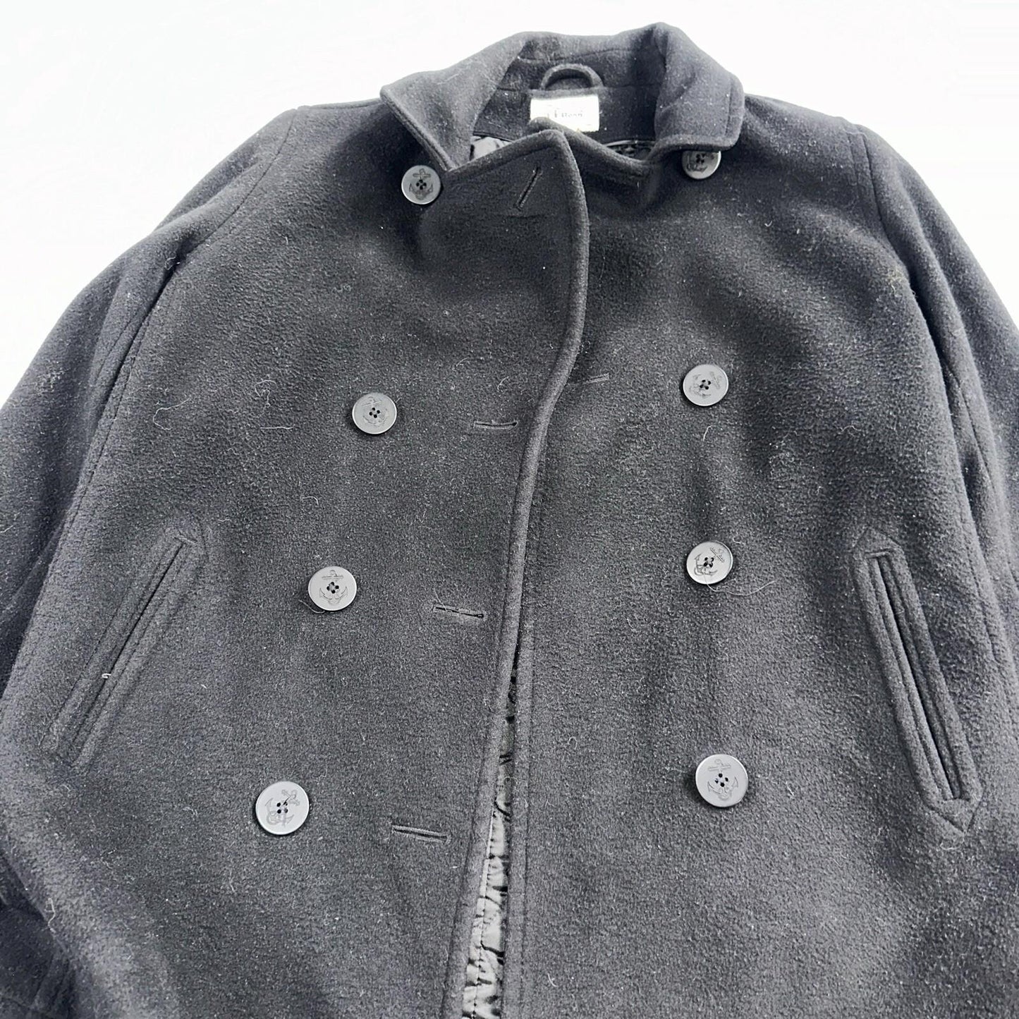 LL Bean Blue 100% Wool Pea Coat 3M Thinsulate Double Breasted Women’s Sz 10 VTG