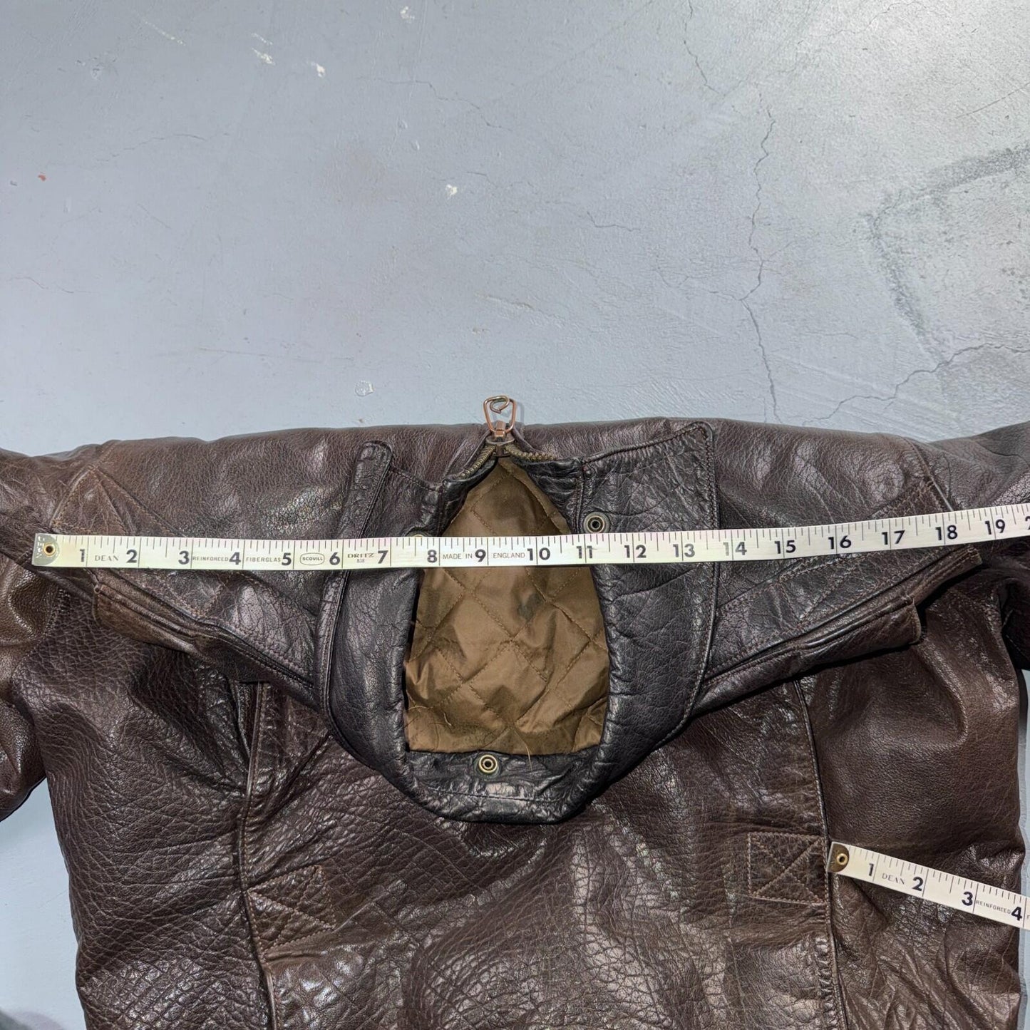Vintage 1960s 70s Air Force 40 A-2 Flight Jacket Leather Us Military Brown