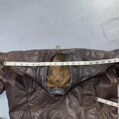 Vintage 1960s 70s Air Force 40 A-2 Flight Jacket Leather Us Military Brown