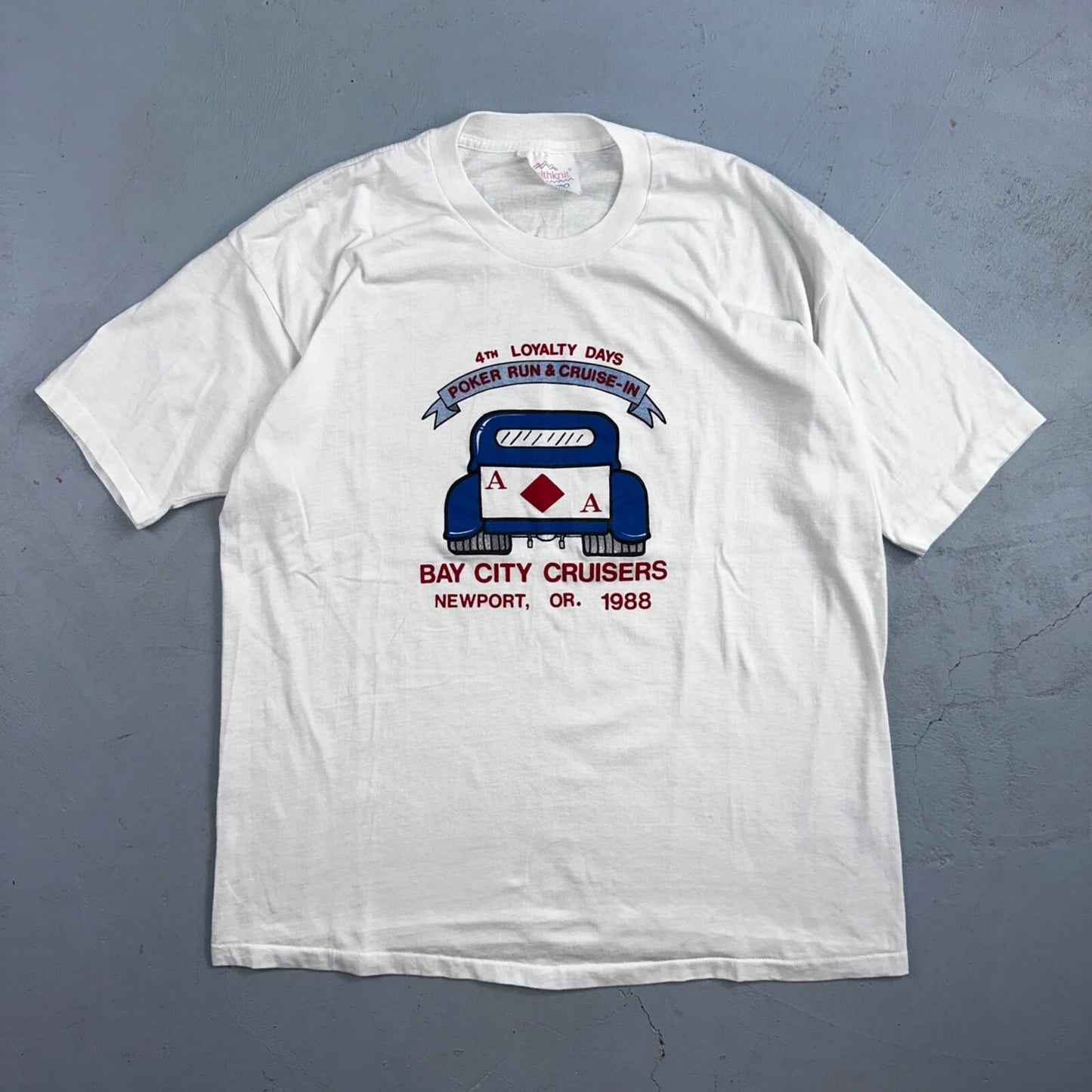 Poker Run Newport Oregon VTG T Shirt 1988 80s Cars Ace Diamond Gamble Cars Cool