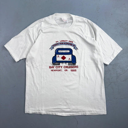 Poker Run Newport Oregon VTG T Shirt 1988 80s Cars Ace Diamond Gamble Cars Cool