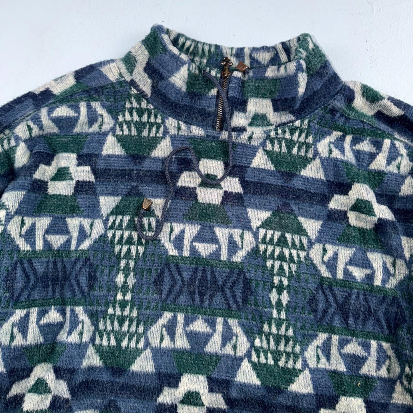 90s Venezia Vitale Sweater Women's 20 Long Sleeved Pullover Fleece Pattern Y2K