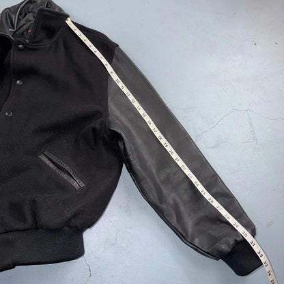 VTG Dehen Varsity Letterman Jacket Size Large Wool Leather Detroit Oregon Cars