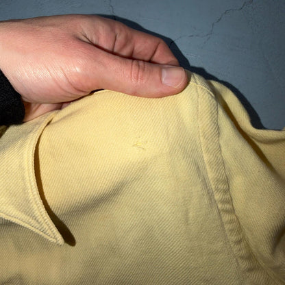 Vtg 50s Rockabilly Butter Yellow Board Shirt Shacket 2-Pocket Straight Hem S