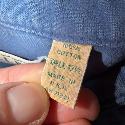 LL Bean VTG Mens XL Chamois Cloth Blue Shirt Soft Cozy Flannel Cotton 90s