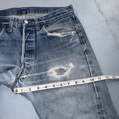 Levis 501 Vintage 70s SS Redline Selvedge USA XX Jeans Light Wash 32x28 Skinny