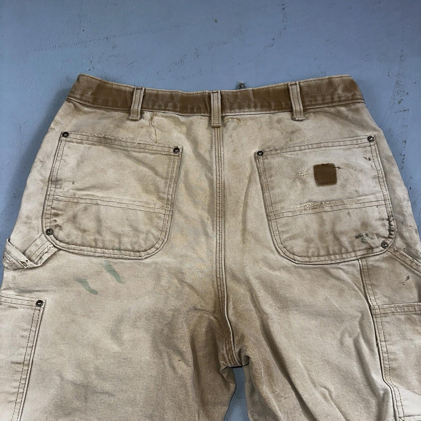 Carhartt VTG Double Knee Carpenter Pants USA B01 Brown Thrashed 34x34 Act 32x32