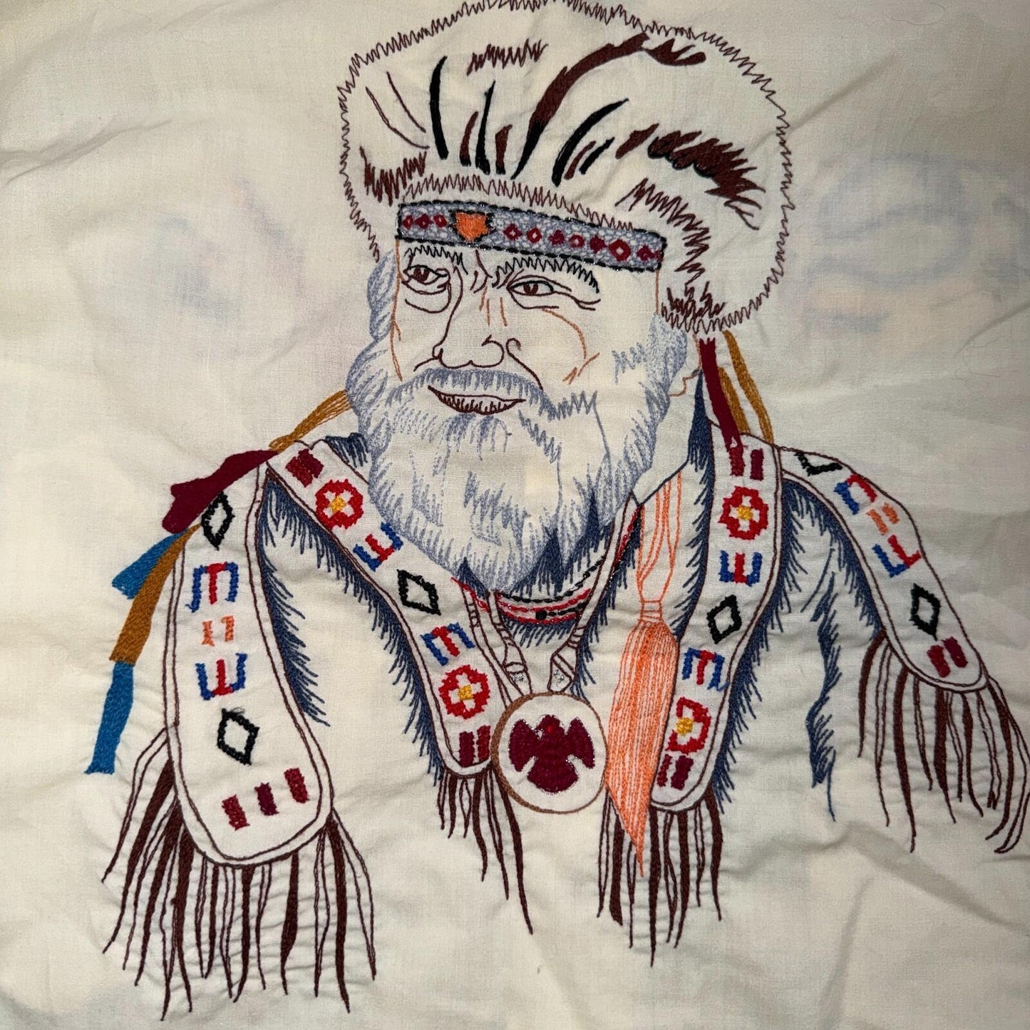Kennington VTG Rocking K Ranchwear Shirt M Native Chief Pearl Snap Western 70s
