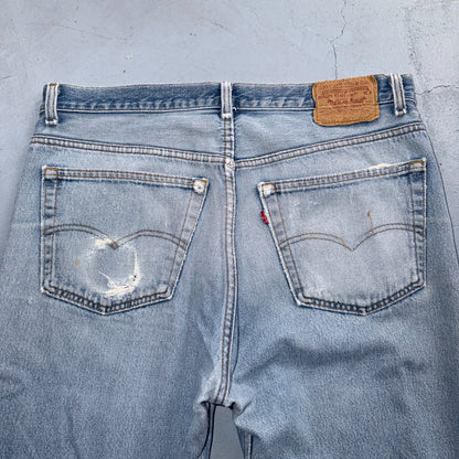 Levis 501 Vintage 80s USA XX Straight Leg Jeans Blue Light Wash 38x36 Act 36x32