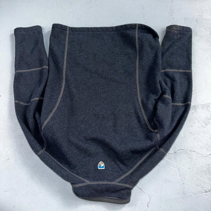 Kuhl Youth Size M (10-12) Navy Gray Kashmira Fleece Pullover Sweater Quarter Zip