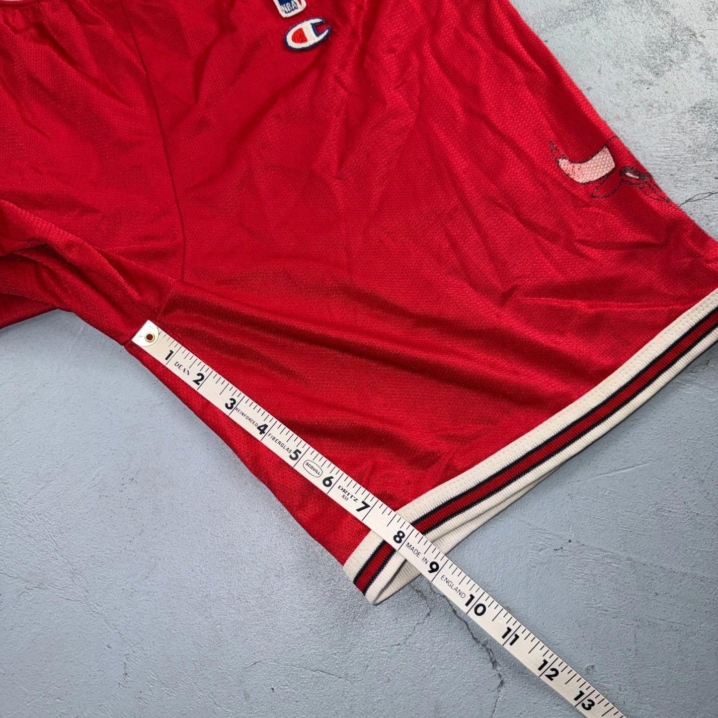 Vintage Champion Chicago Bulls Basketball Shorts Mens Medium Red NBA Jordan 80s