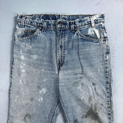 Levis 517 Vintage 90s USA Orange Tab Bootcut Flare Blue Worn Jeans Act 33x31
