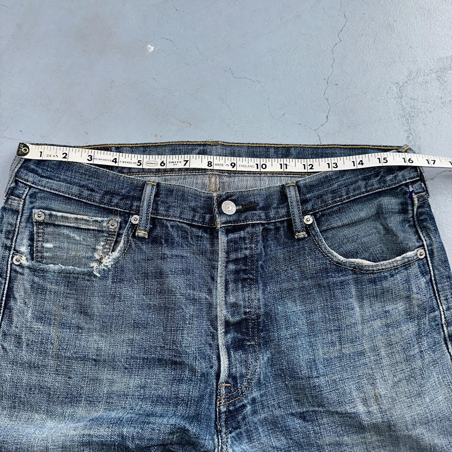 Levis 501 Y2K XX Straight Leg Jeans Blue VTG Med Wash 34x32 Act 33x30
