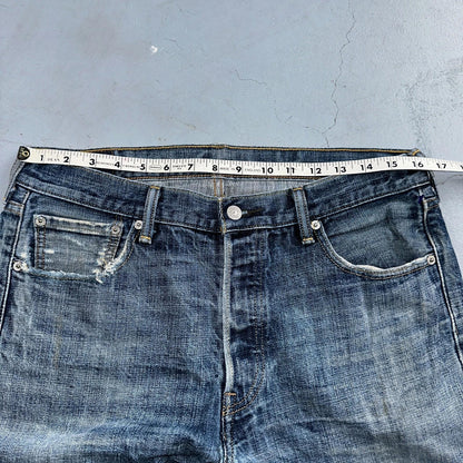 Levis 501 Y2K XX Straight Leg Jeans Blue VTG Med Wash 34x32 Act 33x30