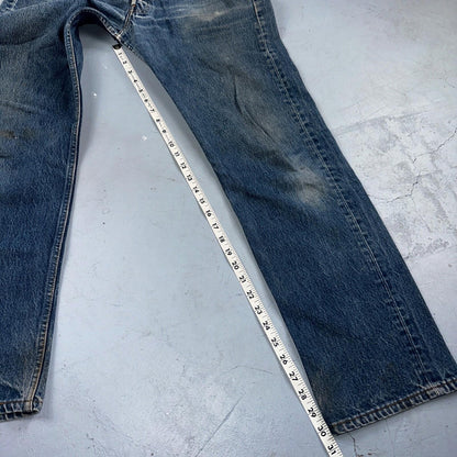 Levis 501 Vintage 90s USA XX Straight Leg Jeans Blue Med Wash 34x34 Act 31x30