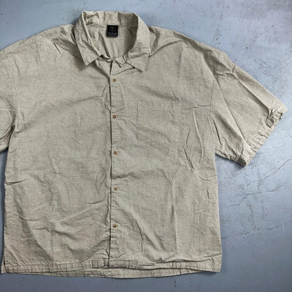 Nike Golf Tiger Woods Button Up Hawaiian Plaid Men's 2XL Shirt Gray Down Basic