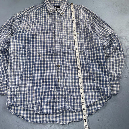 Yves Saint Laurent Pour Homme YSL Shirt Mens M Long Sleeve Plaid Button Up VTG