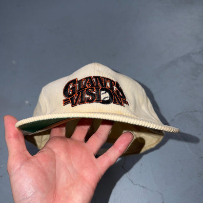 VTG Corduroy San Francisco Giants Snapback White Hat Cap Hat Giants Vision