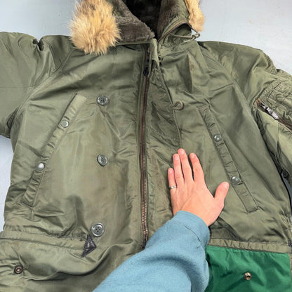 VTG 1960s USAF N-3B Parka Jacket Real Fur Air Force M 60s Air N3B Rare Coat