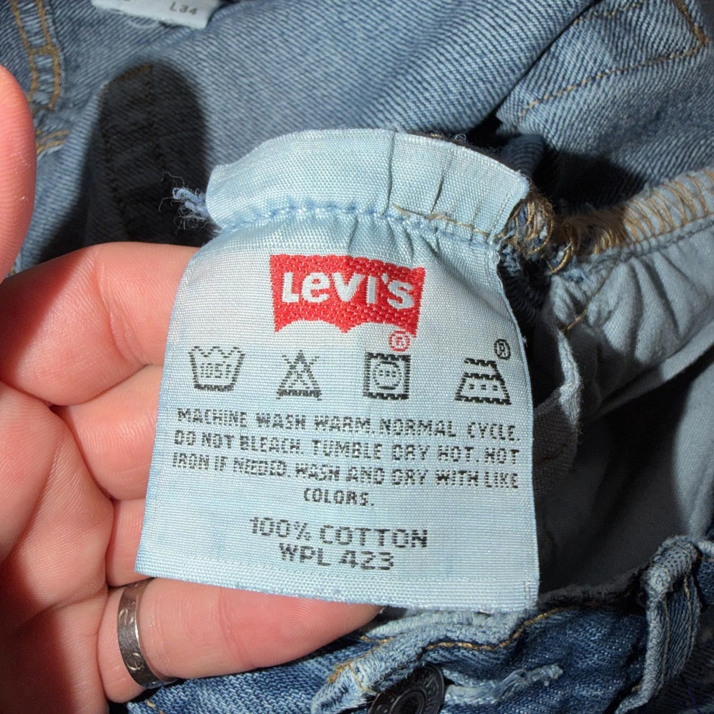 Levis 501 Vintage Y2K 90s XX Straight Leg Jeans Blue Light Wash 33x34 Act 31x31