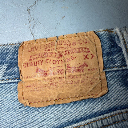 Levis 501 Vintage 80s USA XX Straight Leg Jeans Blue Light Wash 38x36 Act 36x32