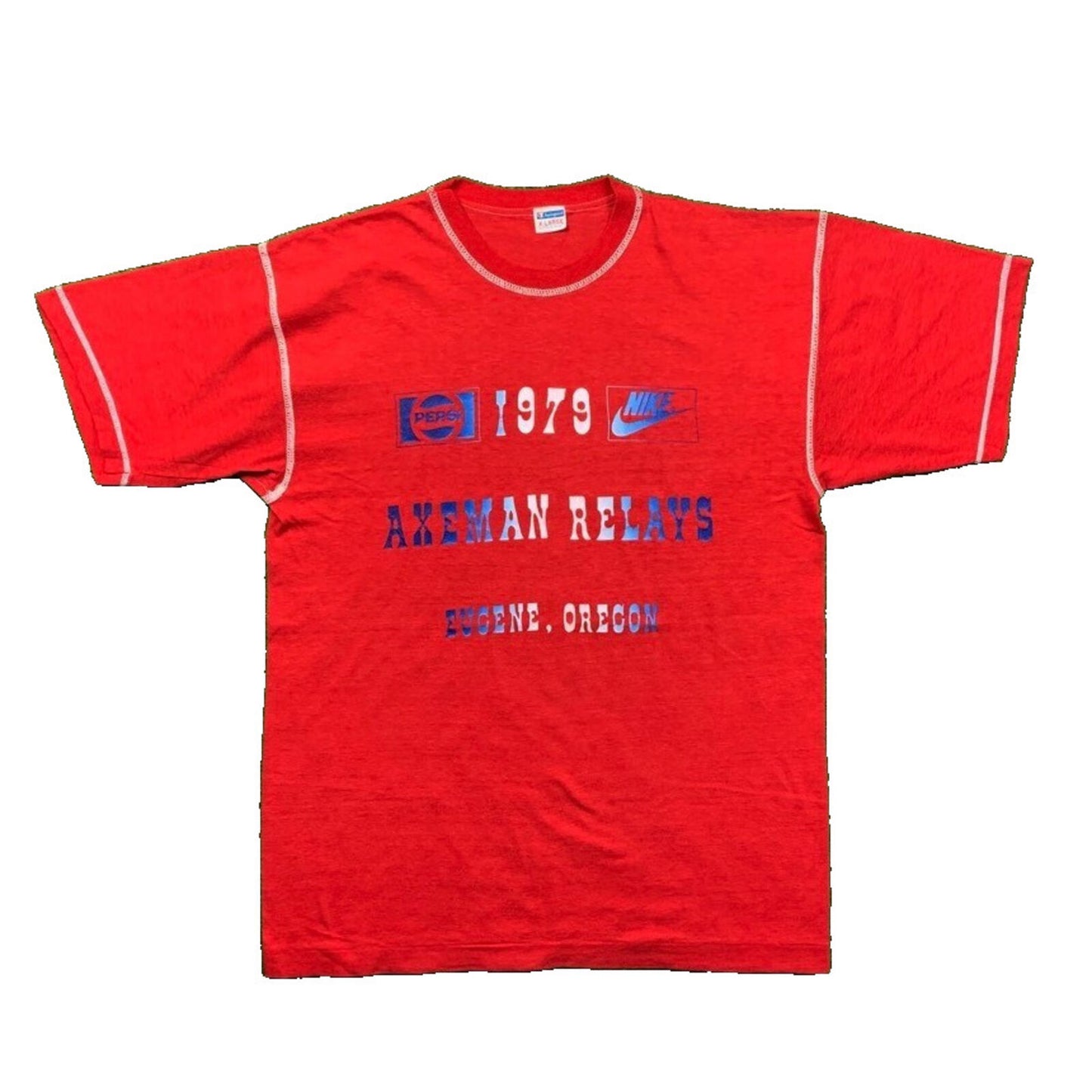 Vintage Nike 1979 Oregon T Shirt USA Rare Champion Blue Bar XL 70s Axeman Pepsi