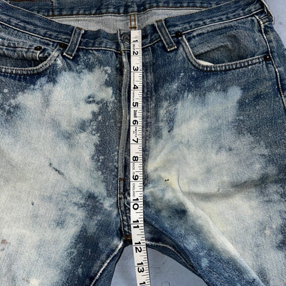 Levis 501 Vintage 80s Redline Selvedge USA XX Jeans Light Wash Stained Act 34x33