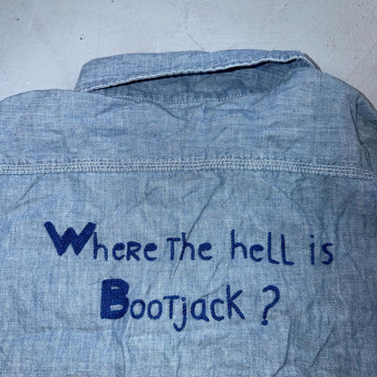 60s 70s Penneys Big Mac Blue Chambray Work Shirt Vest True Vtg Chain Stitch