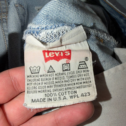 Levis 501 Vintage 90s USA XX Straight Leg Jeans Blue Thrashed 40x32 Act 37x28