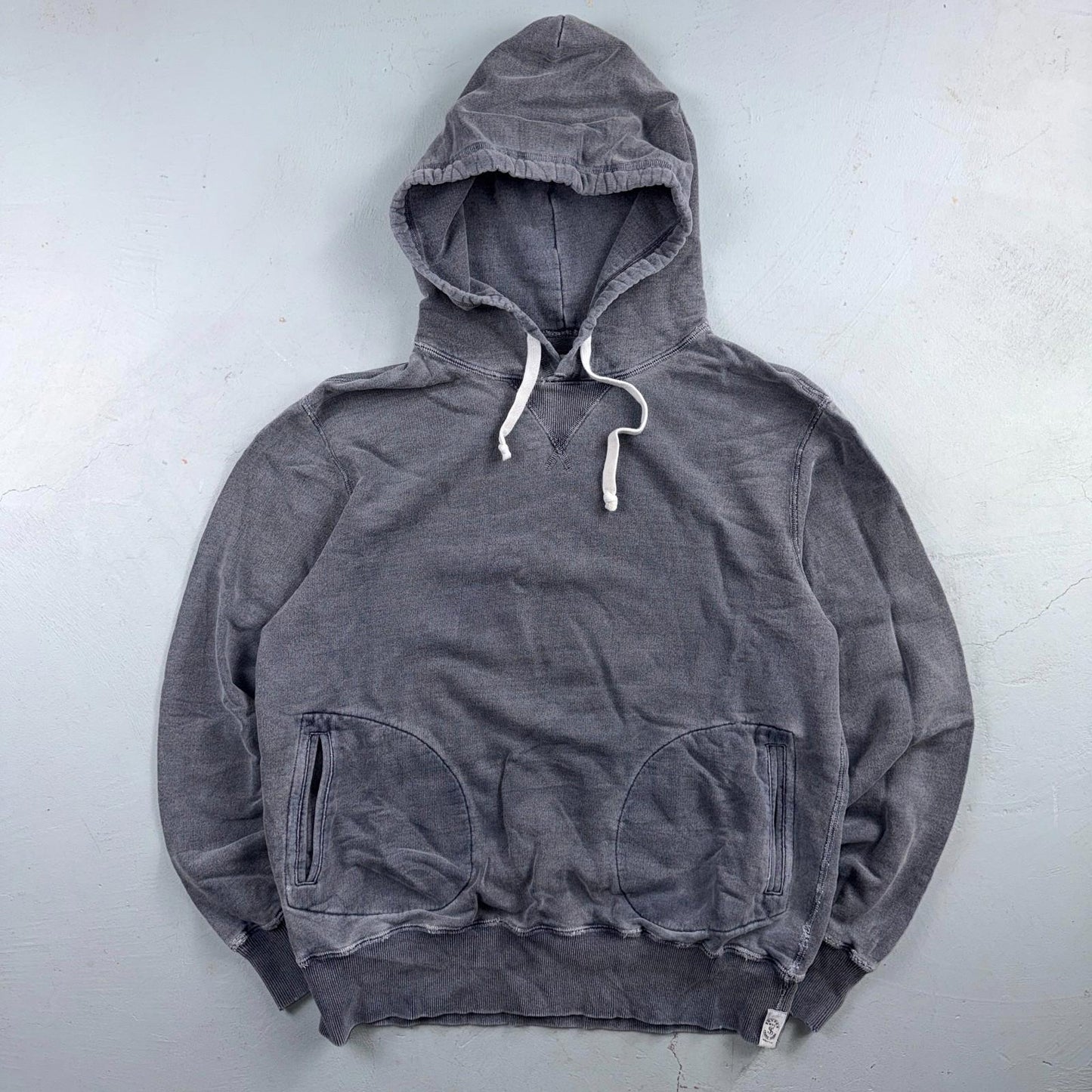 Todd Snyder Canada Hoodie L Blue Metal Popover Sweatshirt Distressed VTG Stlye