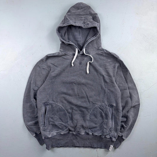 Todd Snyder Canada Hoodie L Blue Metal Popover Sweatshirt Distressed VTG Stlye