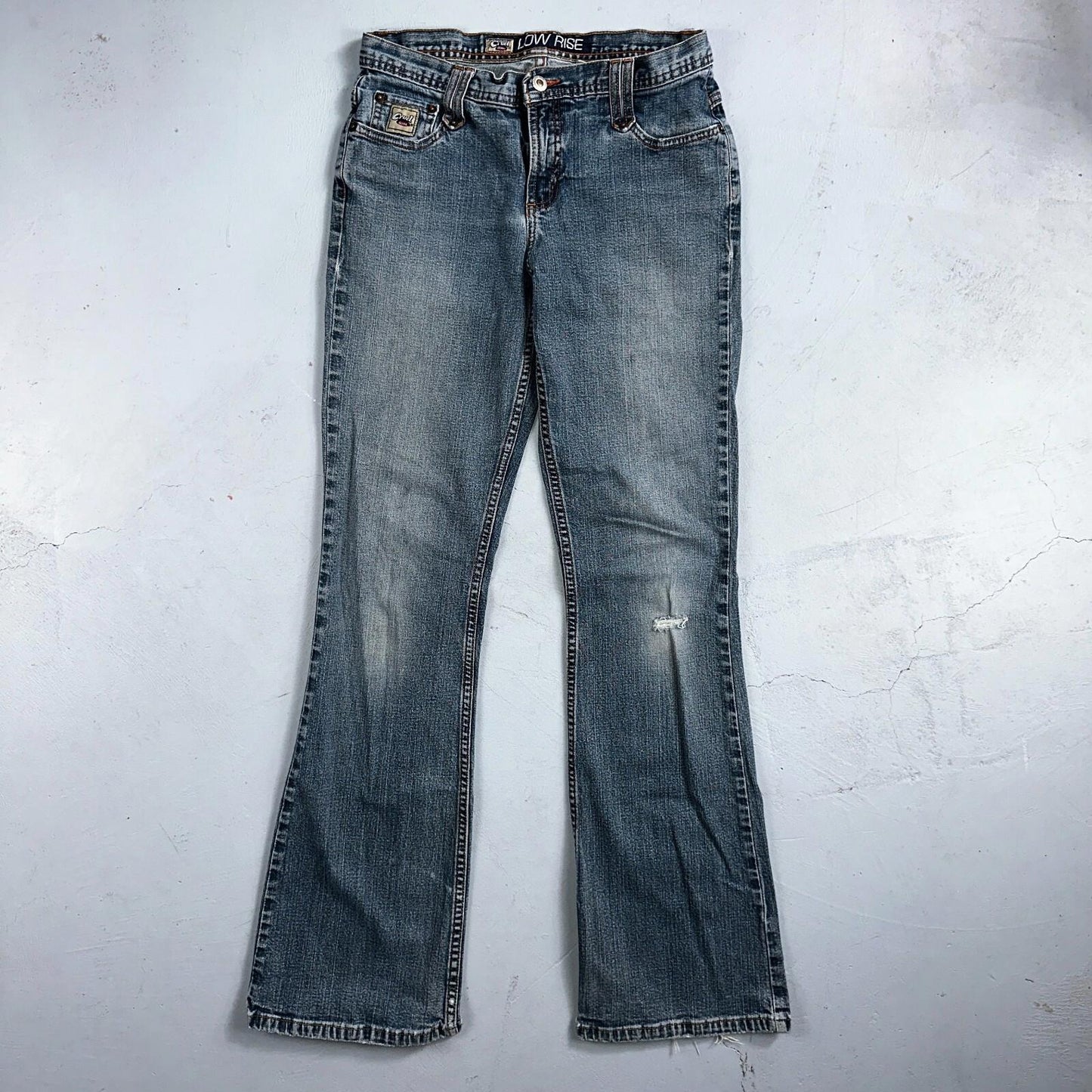 VINTAGE Cruel Girl Jeans Womens 9 Long Regular Low Rise Wide Leg Med Wash Denim