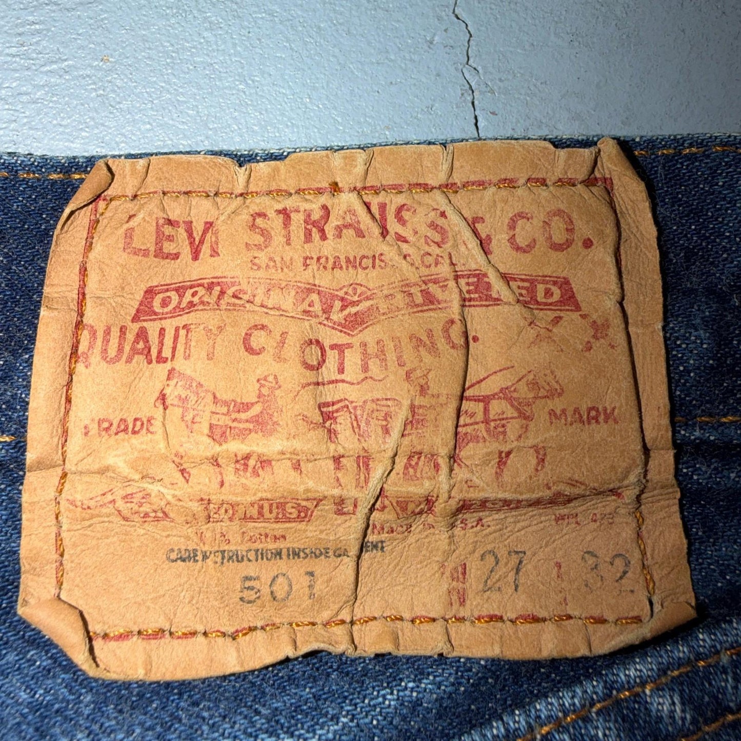 Levis 501 Vintage 80s Redline Selvedge USA XX Jeans Dark Wash 27x32 Act 24x28
