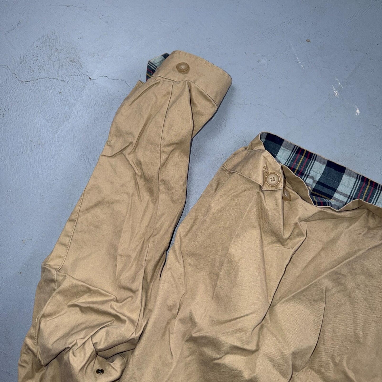 Polo Ralph Lauren Vintage Reversible Plaid Tan Jacket Coat Cotton M Rare 90s