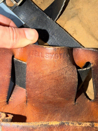 VTG Bell System Telephone Repairman Tool Bag Case Lineman Belt Canvas 50s 60s