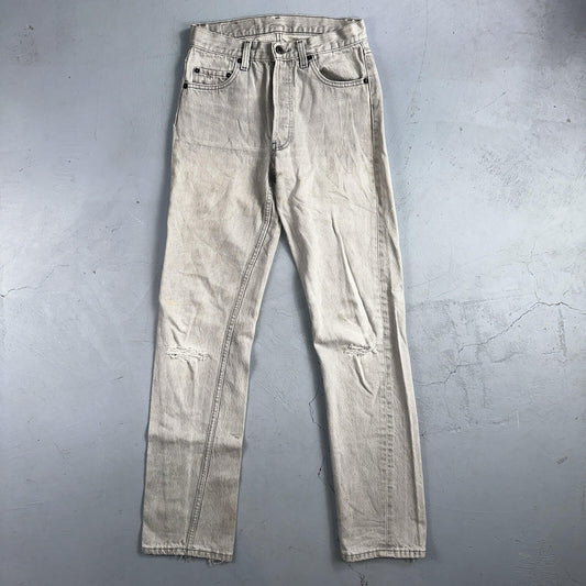 Levis 501 Vintage 80s USA XX Straight Leg Jeans Gray Light Wash 28x34 Act 27x32