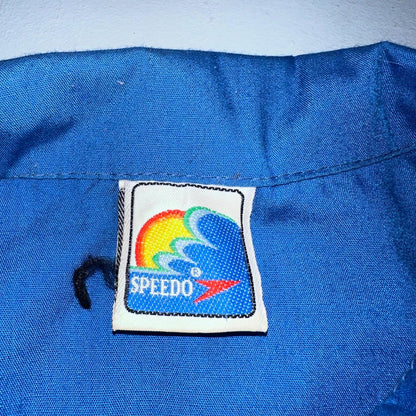 Speedo Blue Vintage Full Zip Windbreaker Men's XL Jacket Swimming Basic Simple