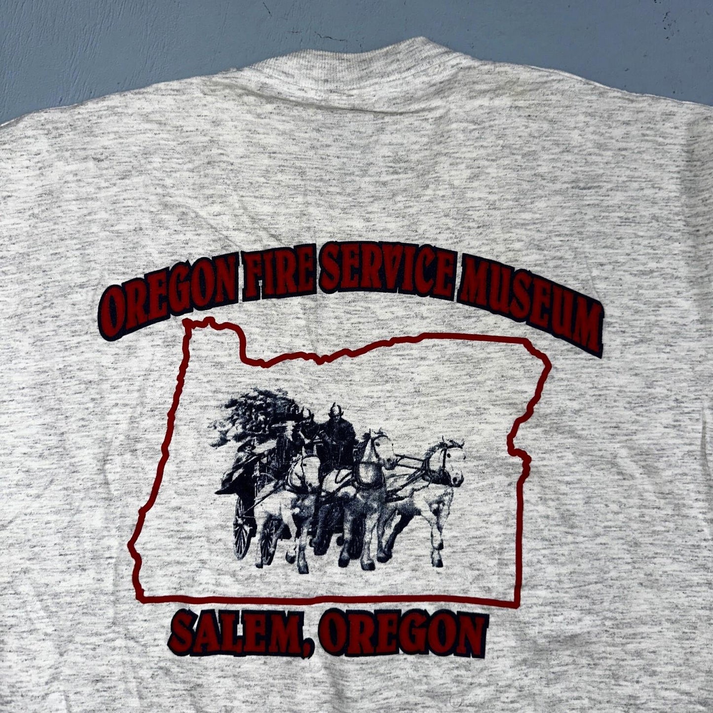 Oregon Fire Service Museum VTG T Shirt 90s Single Stitch Salem PDX Firefighter L