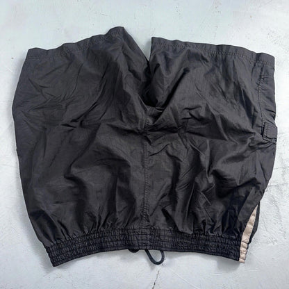 Nike Vintage Black Nylon Shorts Swoosh XL 90s Black Tag 9” Inseam Running Track