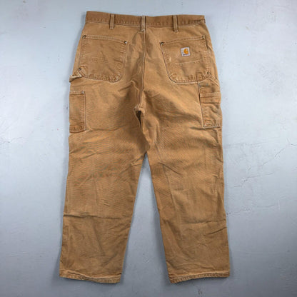 Carhartt VTG Double Knee Carpenter Pants B01 USA BRN Brown 38x30 Thrashed
