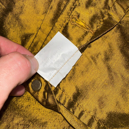 Romeo Gigli Yellow Gold Silk Button Jacket Shirt Blouse VTG Size 42 Italy RARE