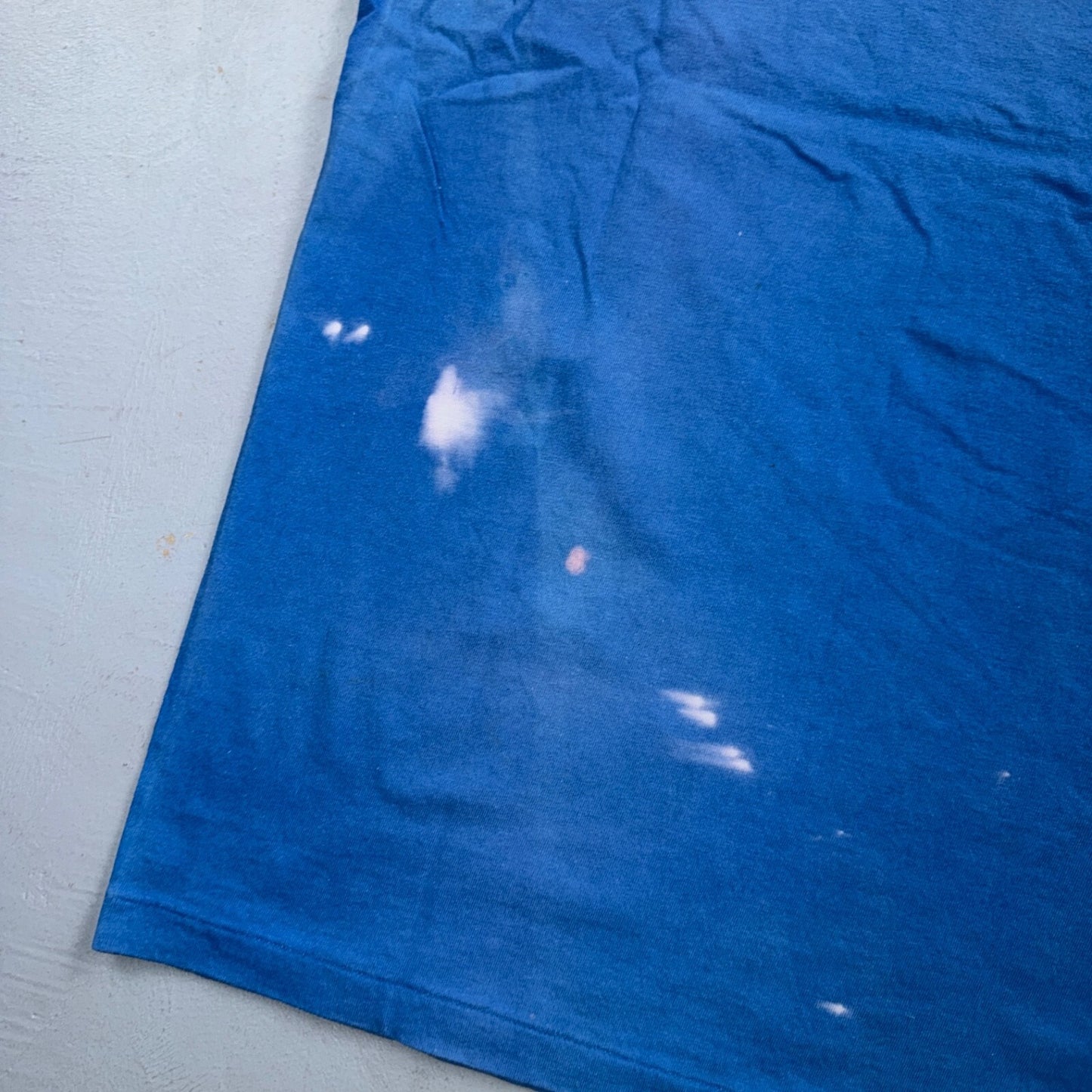 VTG 90s Nike Blank Blue T Shirt Distressed Bleached Grunge Swoosh Tag USA