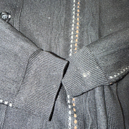 V Uomo Rare Wool Collezione Black Long Sleeve Cardigan Italy Designer Sweater