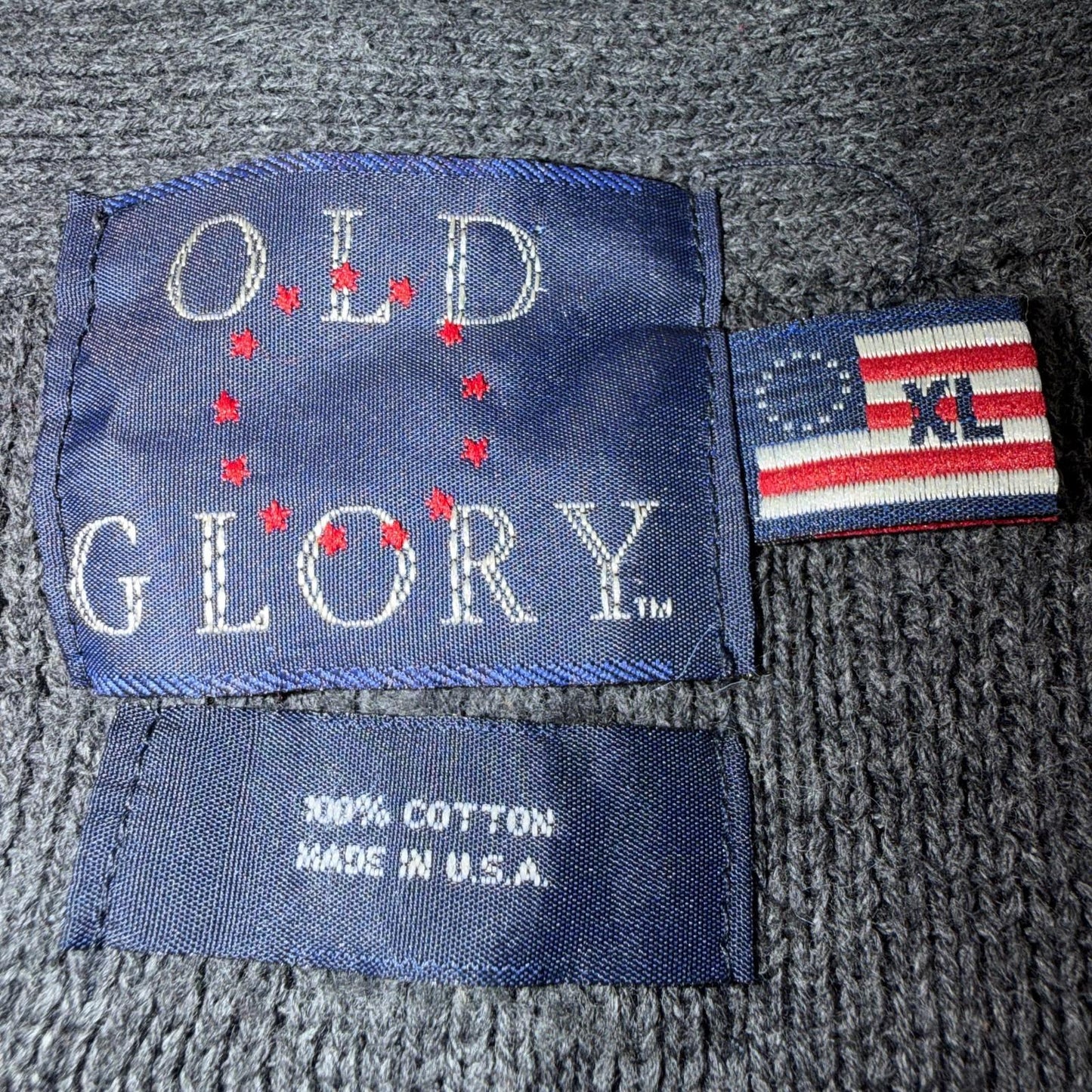 VTG Men's XL Knit Vest Sleeveless Button Up Gray Old Glory Grandpacore Work 90s