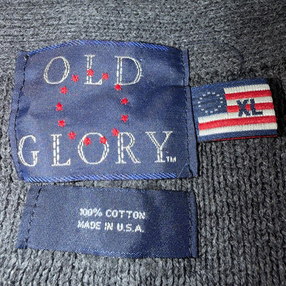 VTG Men's XL Knit Vest Sleeveless Button Up Gray Old Glory Grandpacore Work 90s
