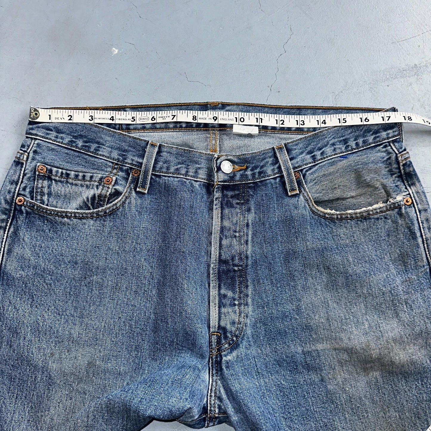 Levis 501 Vintage Y2K XX Straight Leg Jeans Blue Med Wash 36x34 Act 35x34